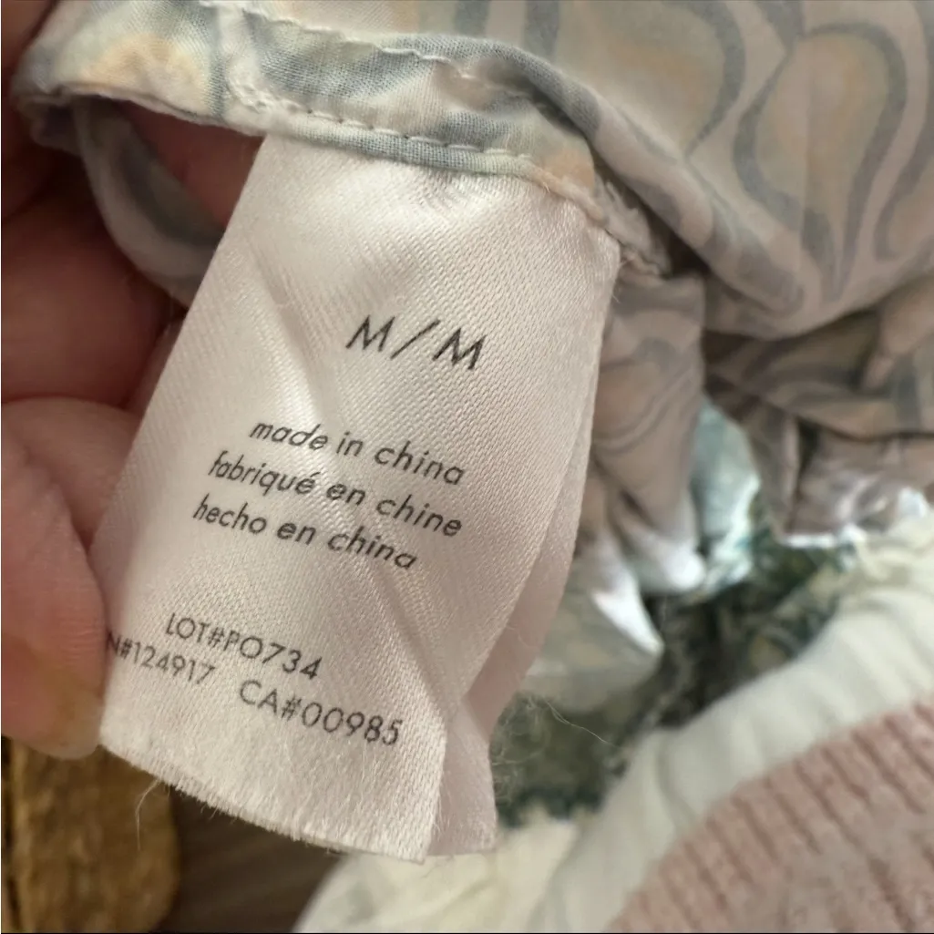 Onia Poplin Wide Leg Pants Geometric Lightweight Medium - Image 8