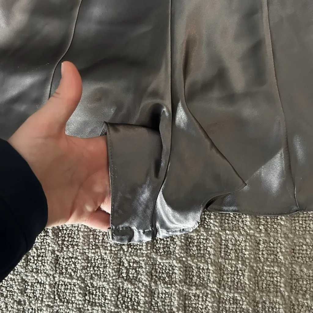 Womens Nightie Lingerie Babydoll Boudoir Snap Bottom Grunge Vampire Silky Gray Size M - Image 3