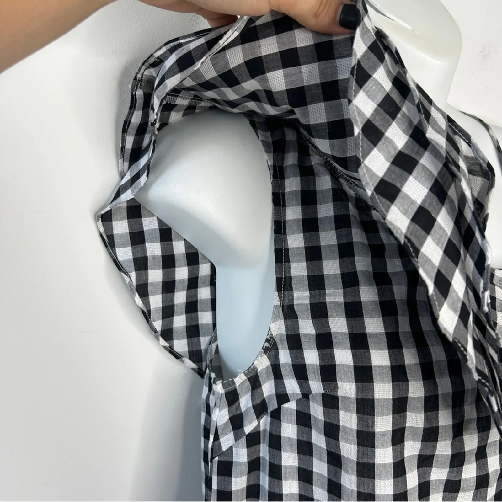 JOA Gingham Top Womens Small Picnic Cottage Country Romantic Feminine Retro Chic - Image 3