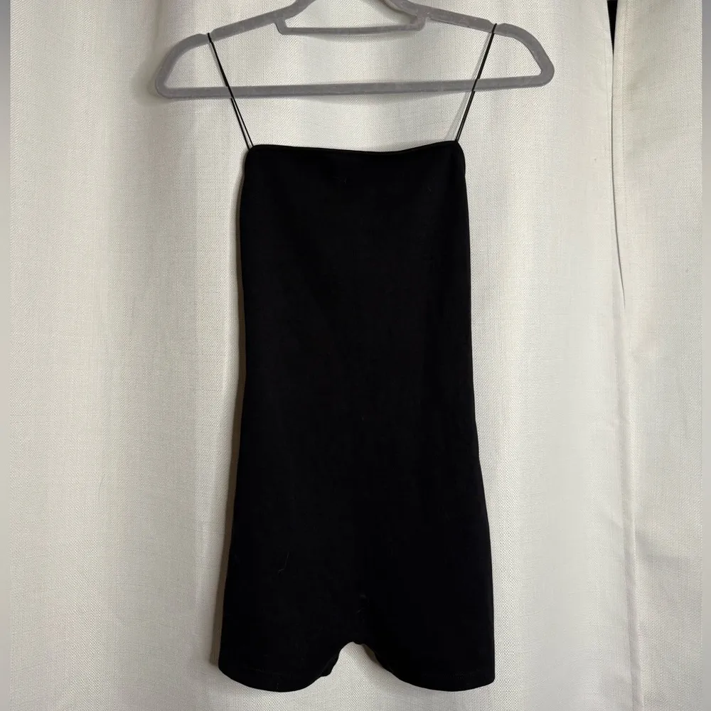 ZARA  Black Square Neck Spaghetti Strap Romper Small - Image 2