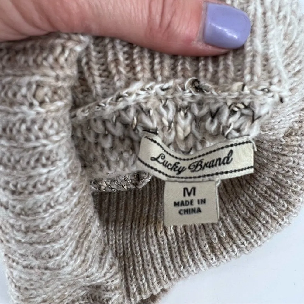 Lucky Brand Cowl Neck Sweater medium oversized chunky layering‎ - Image 6