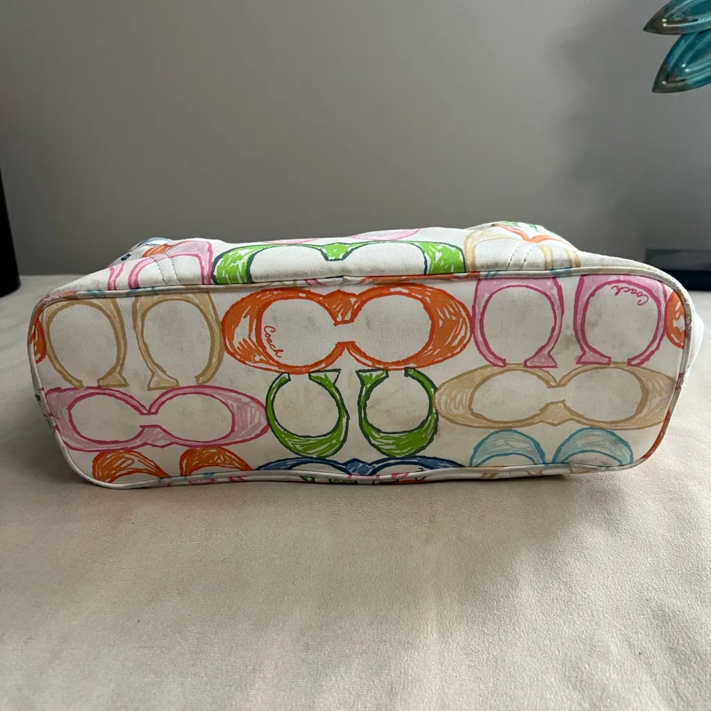 👜 COACH Scribble Signature Multicolor Shoulder Bag & Wallet Set - Image 4