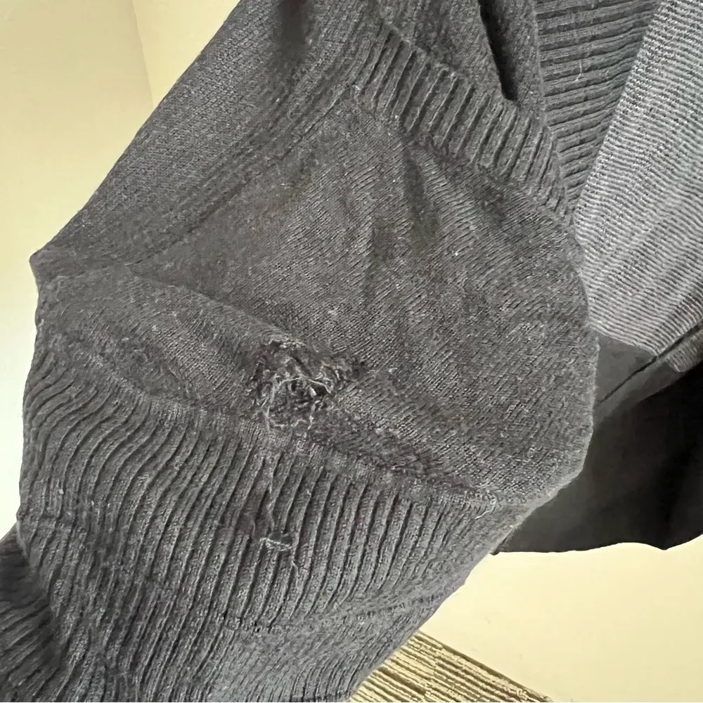 Lululemon Transformation Wrap Black Cozy Longline Sweater Cinched Back FLAWED 4 - Image 6