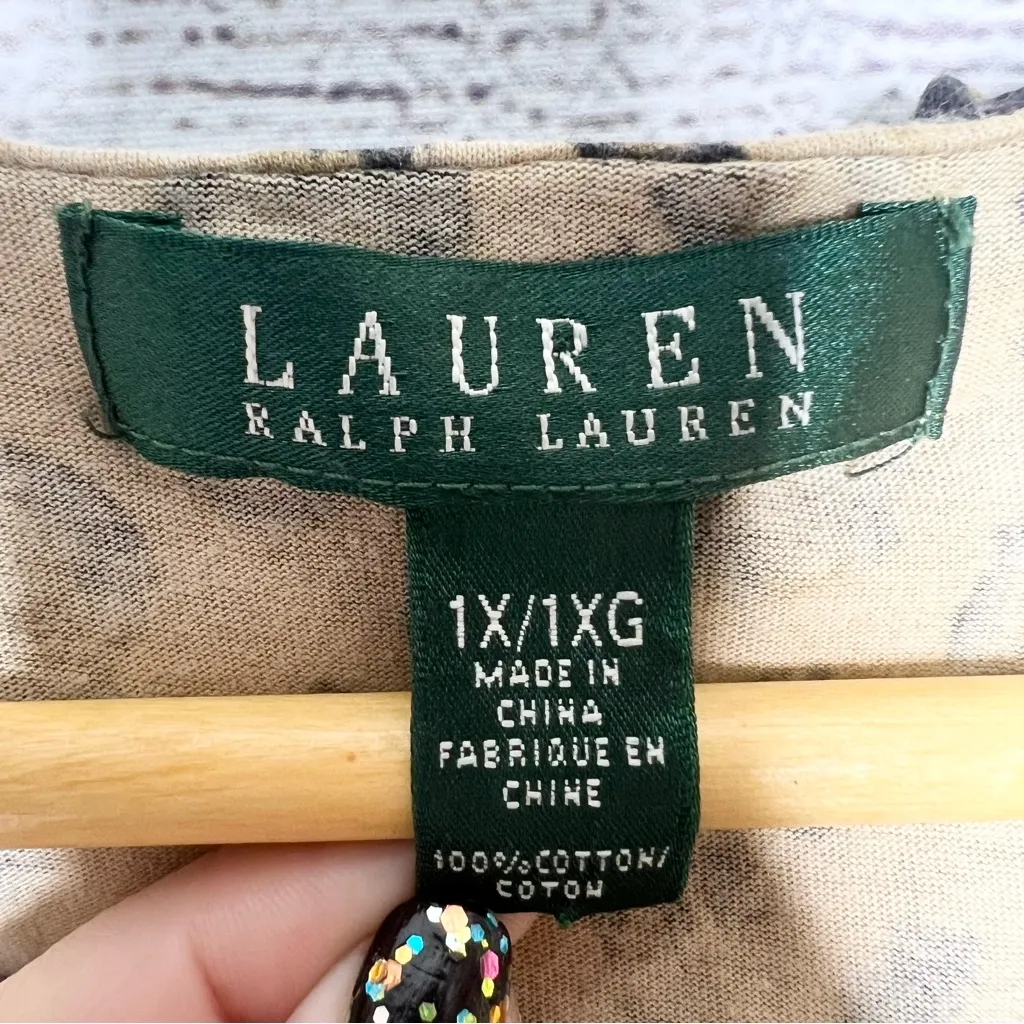 Lauren Ralph Lauren Leopard Print Sleeveless Ruffled Casual Blouse Top Size 1X - Image 5