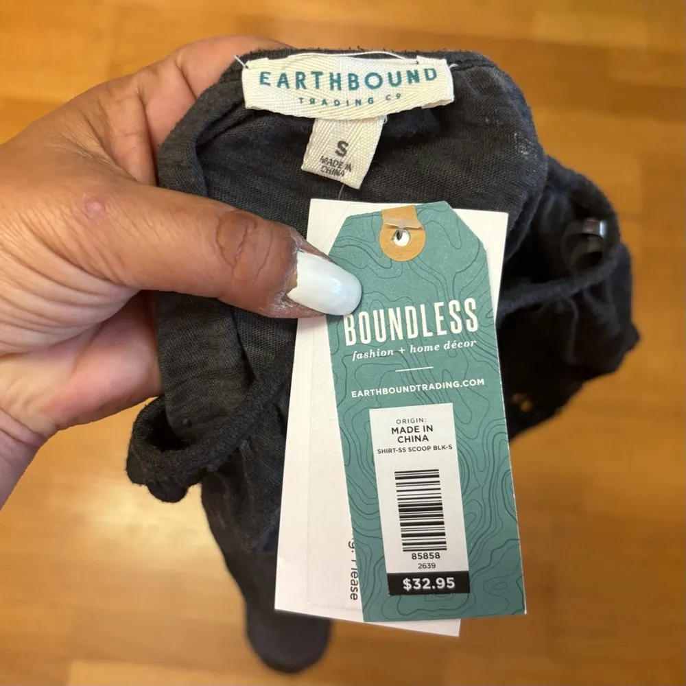 NEW Earthbound Floral Lace Sleeve Boho Coastal Grandma Hippie Blouse S - Image 5