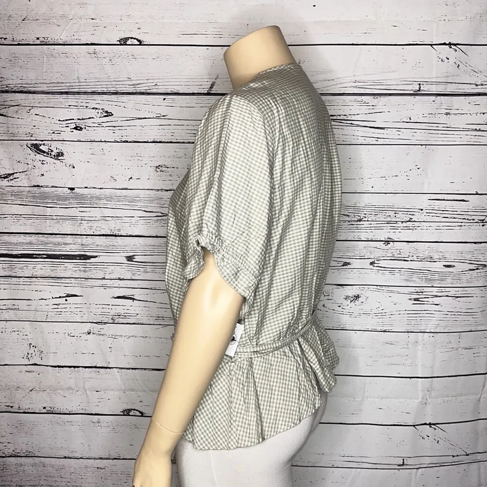 Disney Princess NWT 3X Green Gingham - Rose Embroidered Elastic Drop Waist Top - Image 4