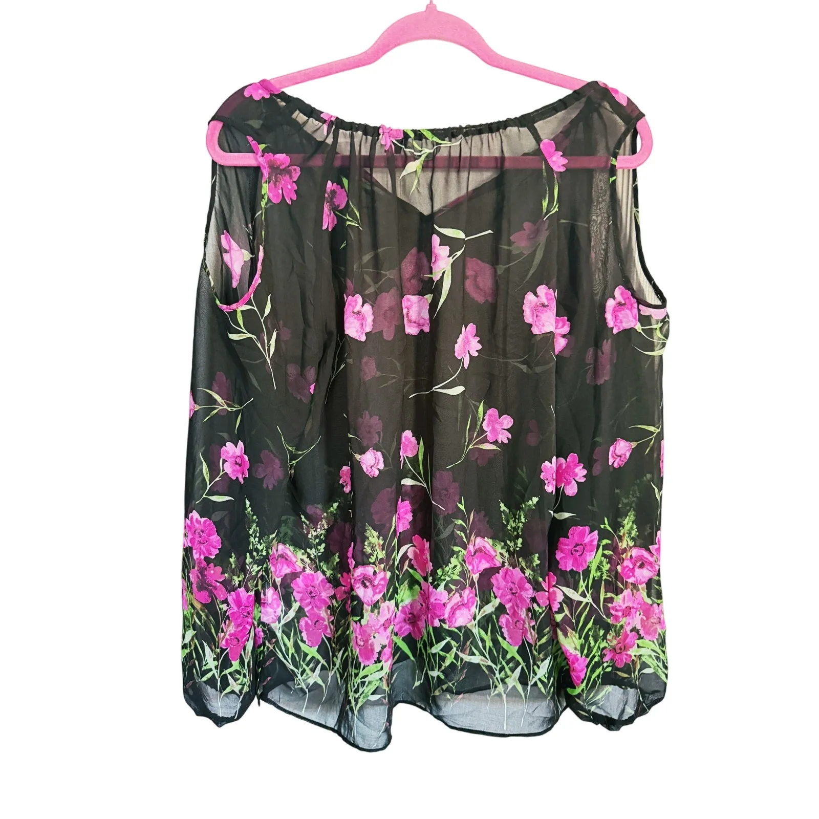 Dennis Basso Dark Fairy Floral Cold Shoulder Blouse M Black Whimsigoth Romantic - Image 8