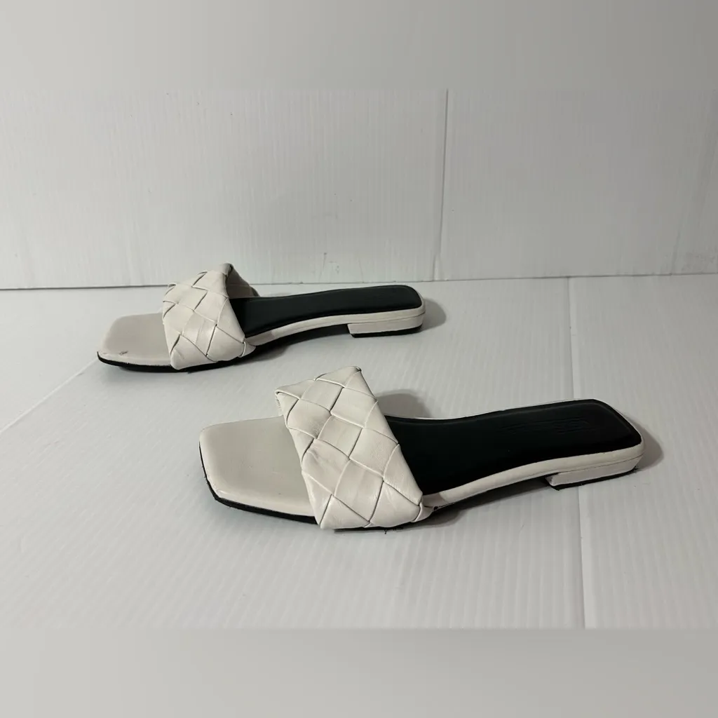 ASOS White square toe flat sandals women size 7 - Image 3