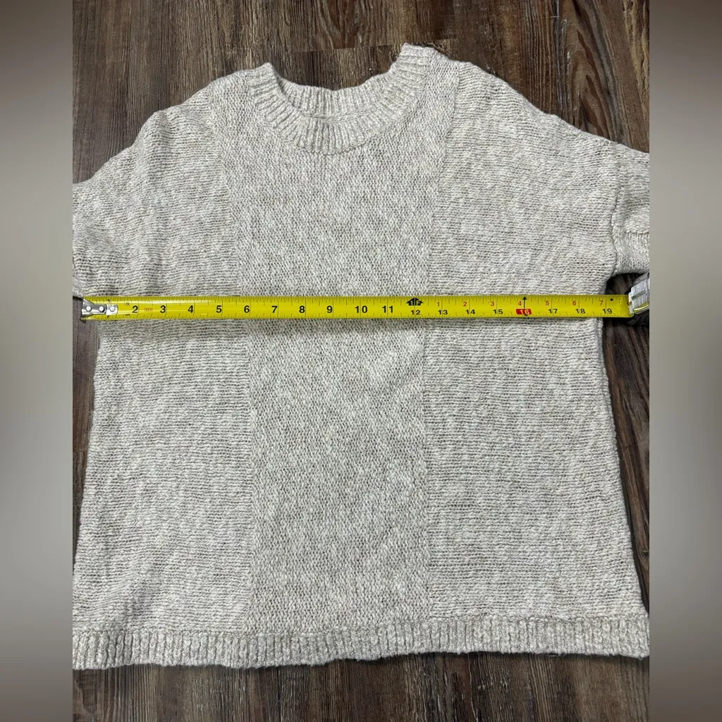 Vince Beige Cream Linen Blend Crew Neck Sweater Relaxed Fit Pullover Medium - Image 5