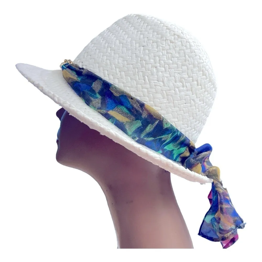 Marks & Spencer 100% Paper Straw hat. Great for your Summer days and Vacations White - Image 2