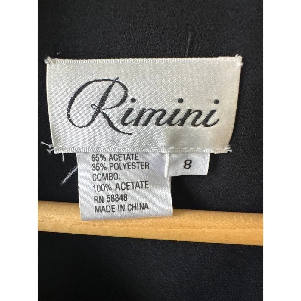 Rimini Vintage Jacket Women's Black Long Sleeve Gold Piping Cutouts Evening Sz 8 - Image 3