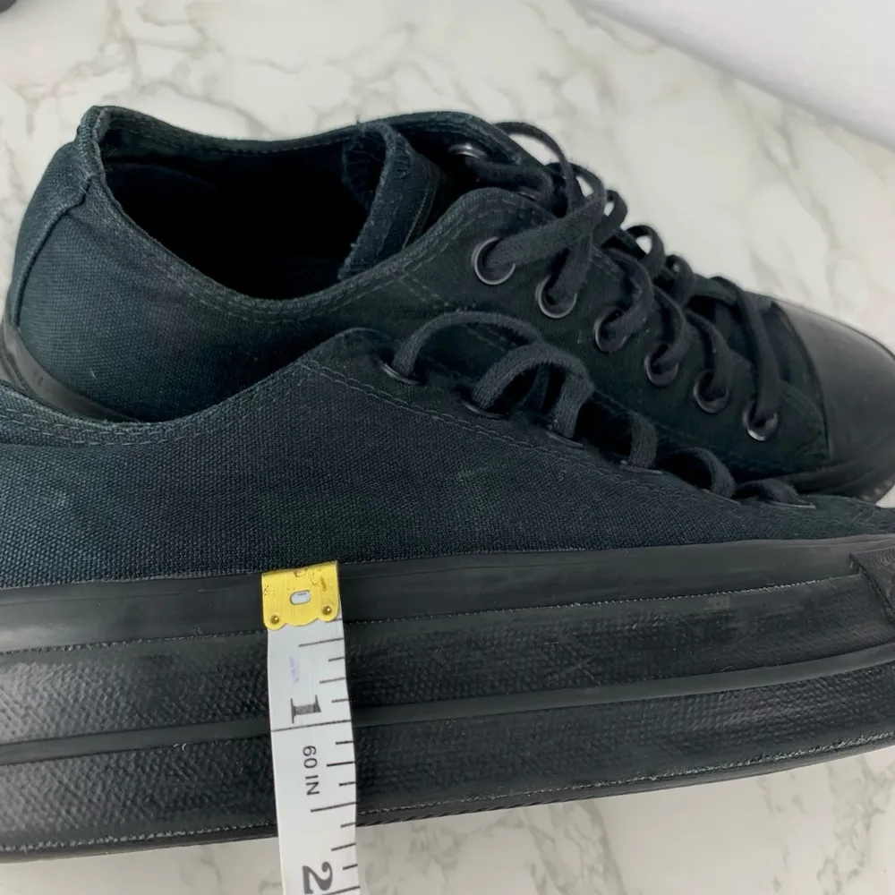 womens black  all-star canvas CTAS Platform low top shoes size 7.5 - Image 8