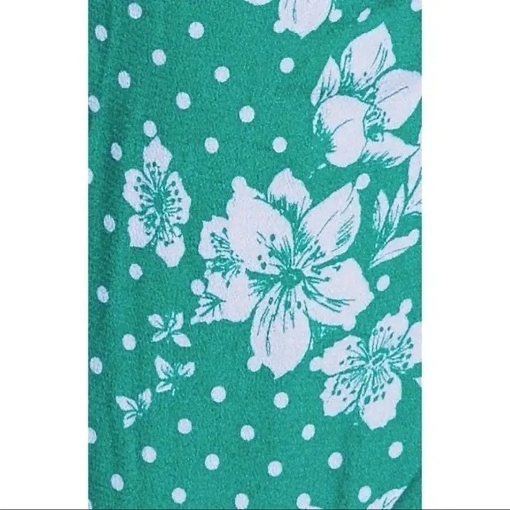 Free People One on One Flare Sleeve Floral Dot Long Sleeve Bodysuit Green - Image 15