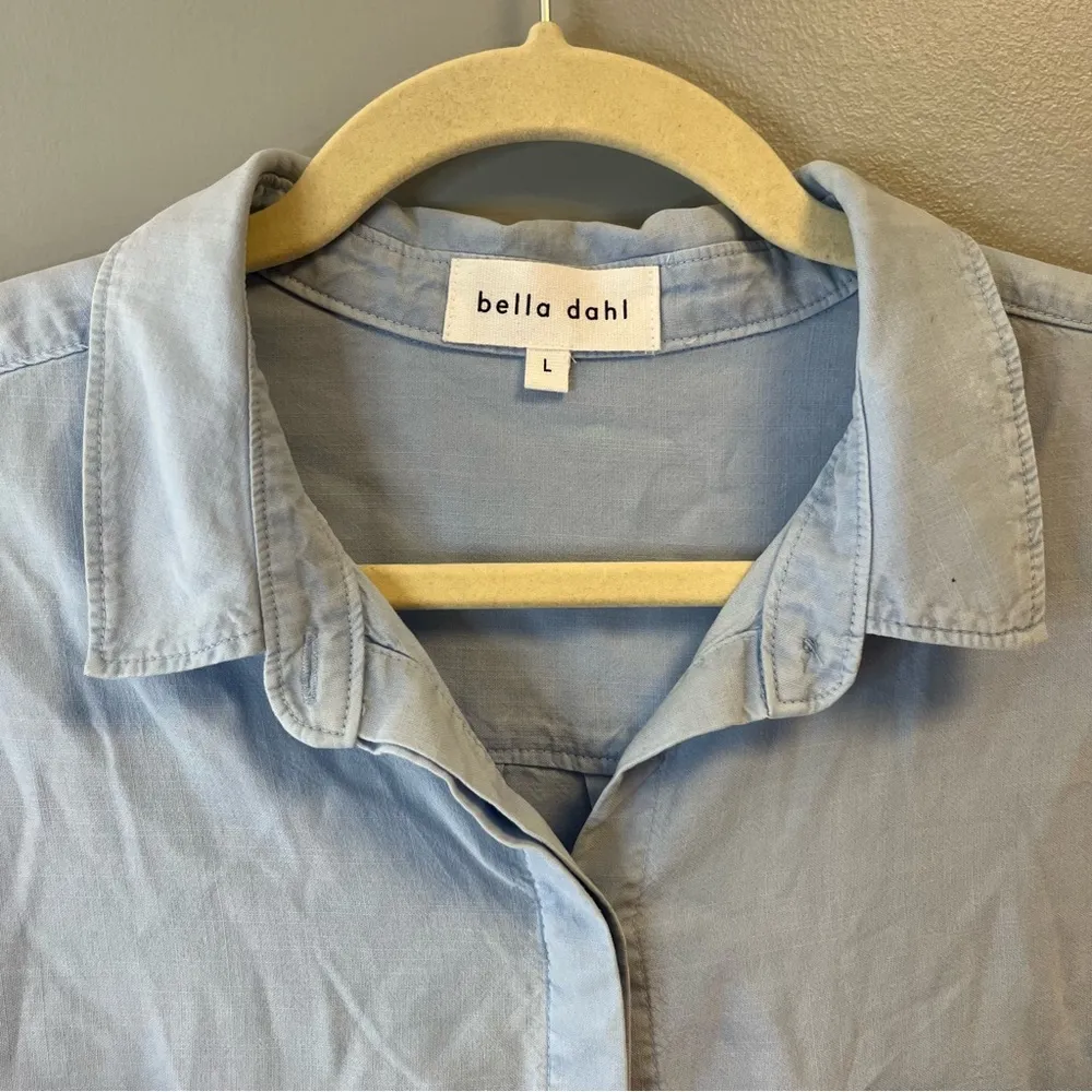 Bella Dahl Top Two Pocket Classic Button Down in Sunbleach Wash Sz L EUC - Image 5