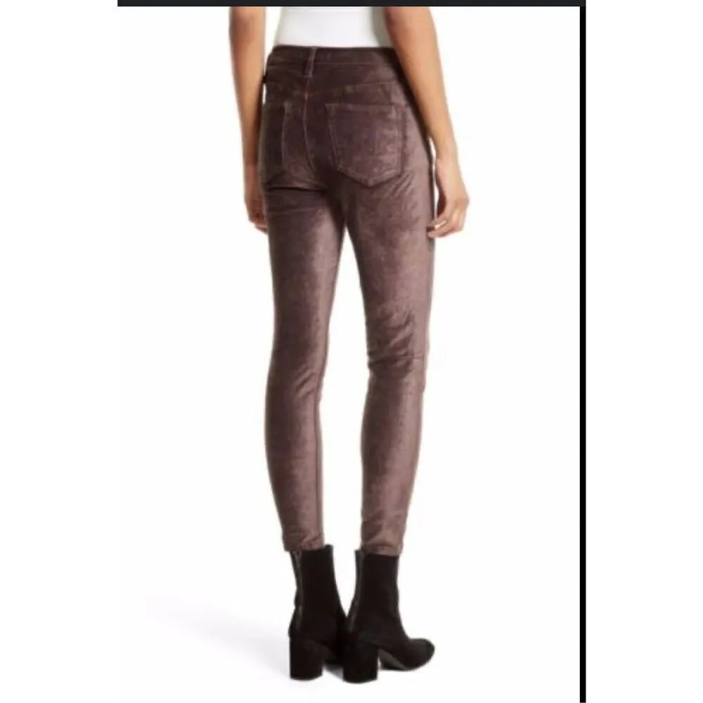 Free People Mulberry Cyndi High Rise Stretch Velvet Pants W28 - Image 3