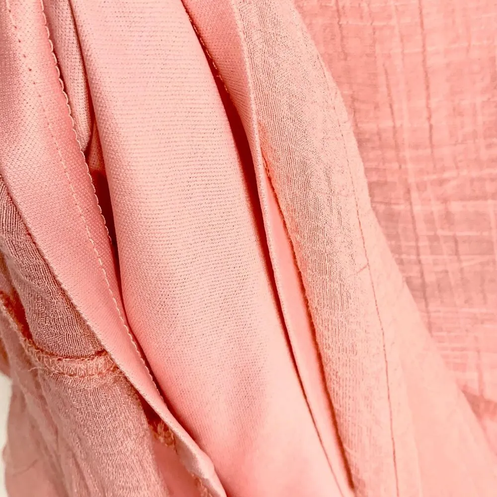 Flying Tomato Coral Bohemian Camisole Ruffle Mini Dress Size L Flirty Babydoll - Image 4