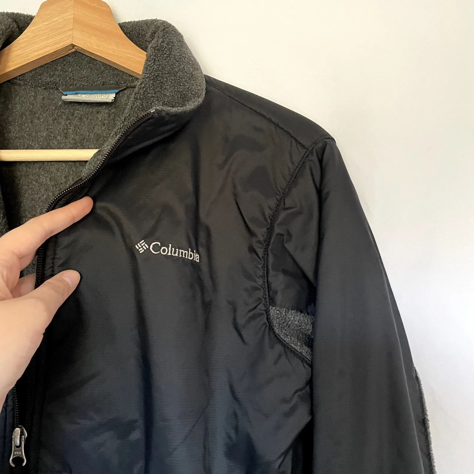 FLAW Columbia gray black fleece winter jacket women's size XL warm winter coat - Image 2