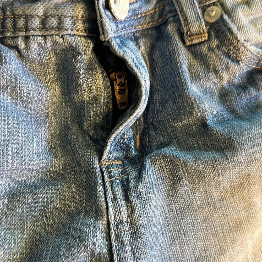 Justice Denim Shorts with Peace Signs. Waist: 24 inches - Image 5