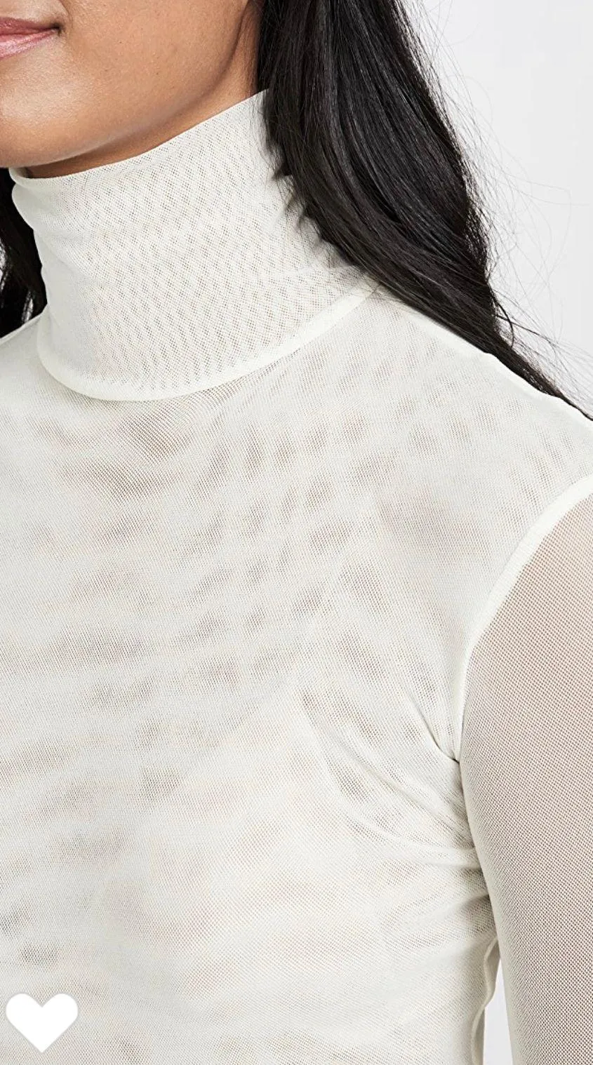 Free People Double Layer Mesh Turtleneck Long Sleeve Top - Image 4