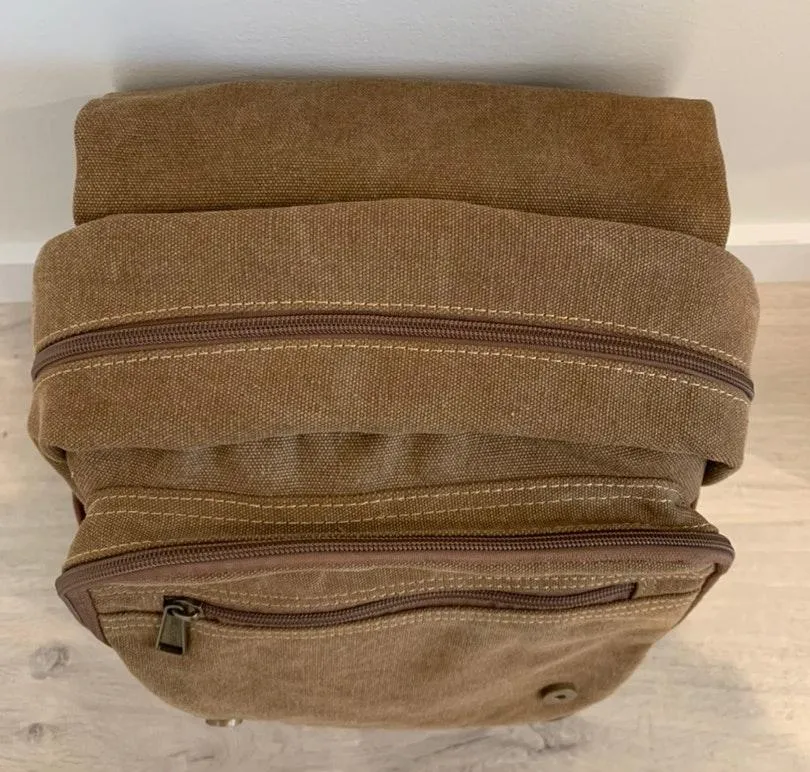 EuroSport Canvas Backpack Brown - Image 4