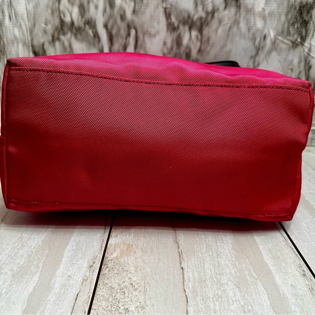 Bold Pink Large Durable Nylon Hobo Tote Bag Single Strap Everyday Multi Pockets - Image 7