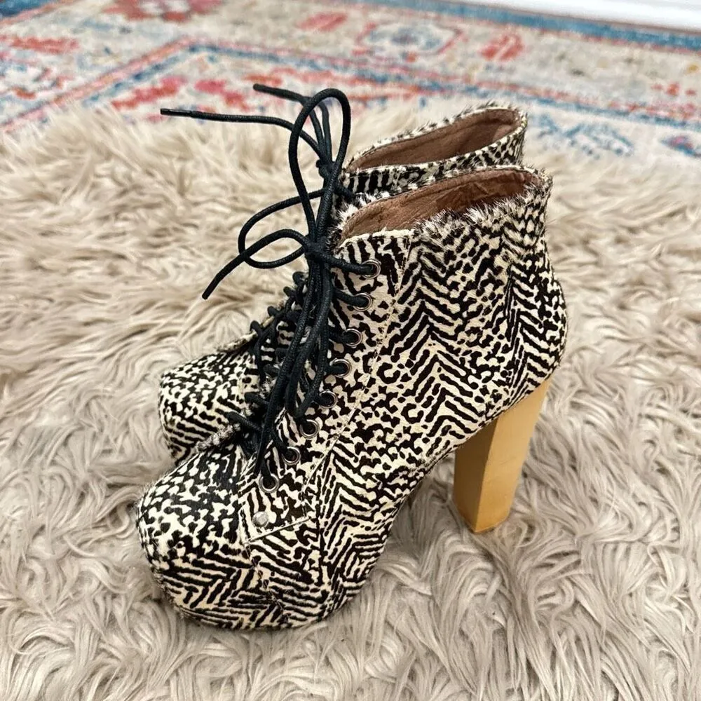 Jeffrey Campbell Lita Platform Fur Booties size 5.5 - Image 2