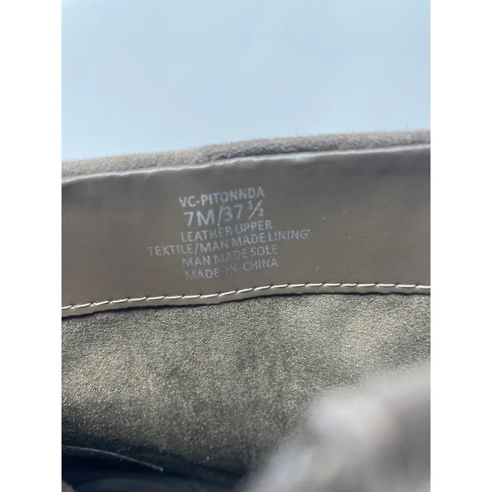 Vince Camuto Pitonnda Dress Boots 7.5 Womens Leather Suede Pointed Toe Sable Chi - Image 9