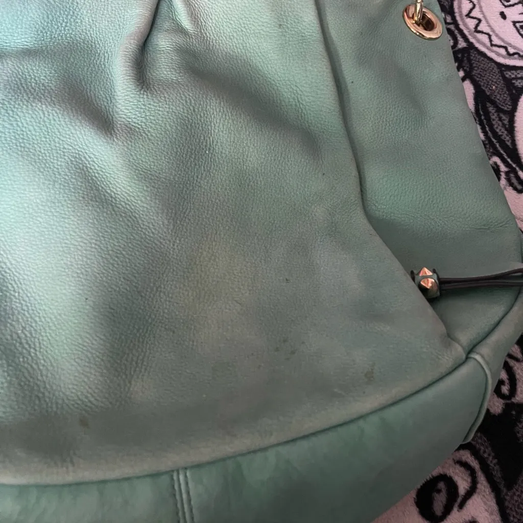 Vince Camuto Cristina Pleated Leather Hobo Bag Teal green  Large - Image 8