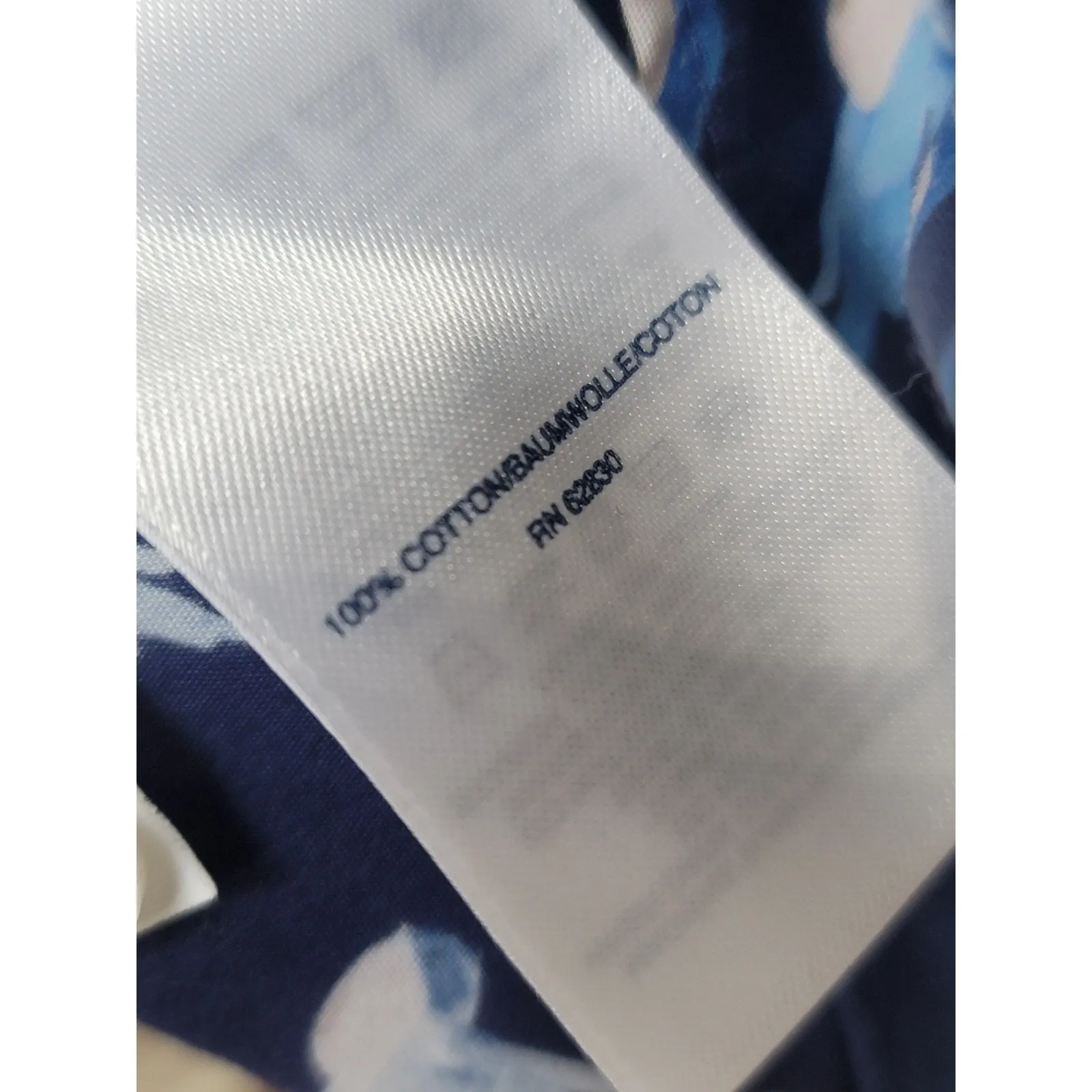 Lands End Shirt Women's Size 8 Blue Bird Print Long Sleeve Supima Cotton No Iron - Image 9