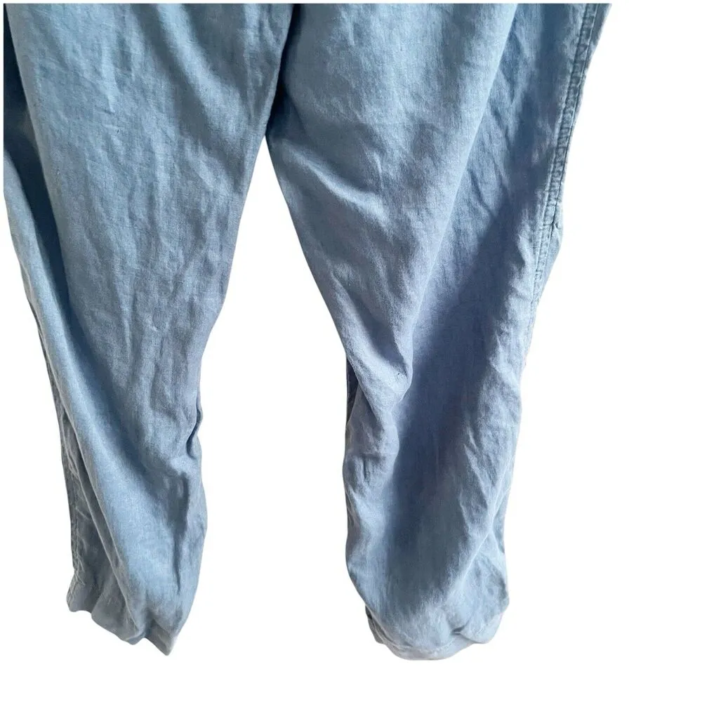 Lauren Ralph Lauren Women’s 100% Linen Tapered Leg Pants Chambray Size 10 Blue - Image 4