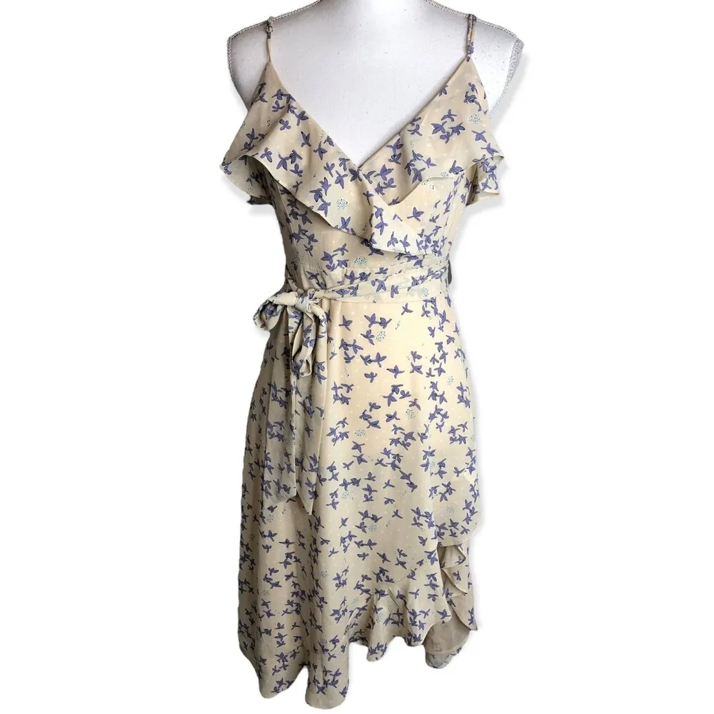 Lulus Le Quartier Nude Floral Print Ruffled Midi Dress - Image 4