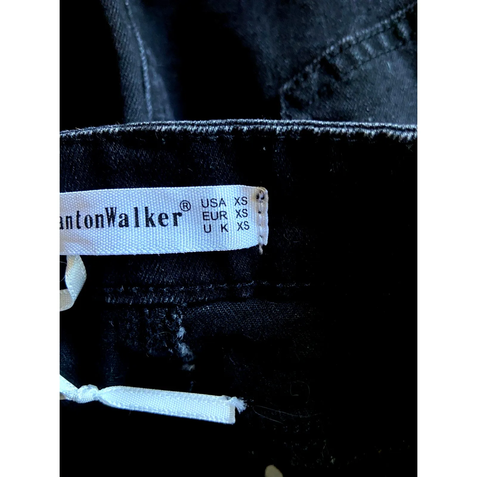 Canton Walker Black Denim Distressed Hem Jean‎ Mini Skirt XS Festival Western - Image 8