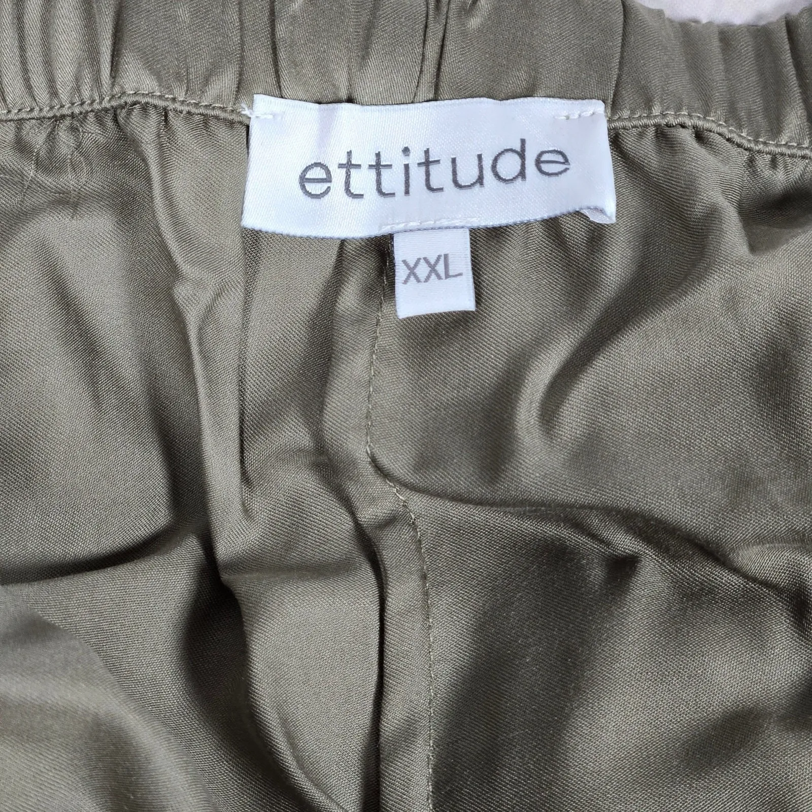 Ettitude Sateen Shortie in Moss XXL Vegan Silk Bamboo NIB‎ Green - Image 3