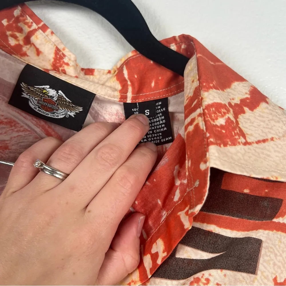 Harley Davidson Button Up Blouse‎ Sz S - Image 5