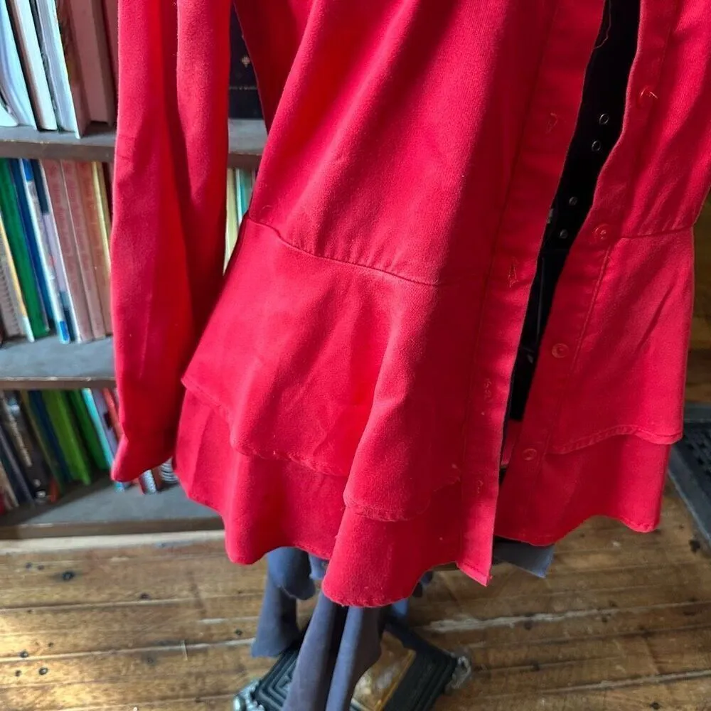 Reba western cowboycore red rodeo button down shirt - Image 2