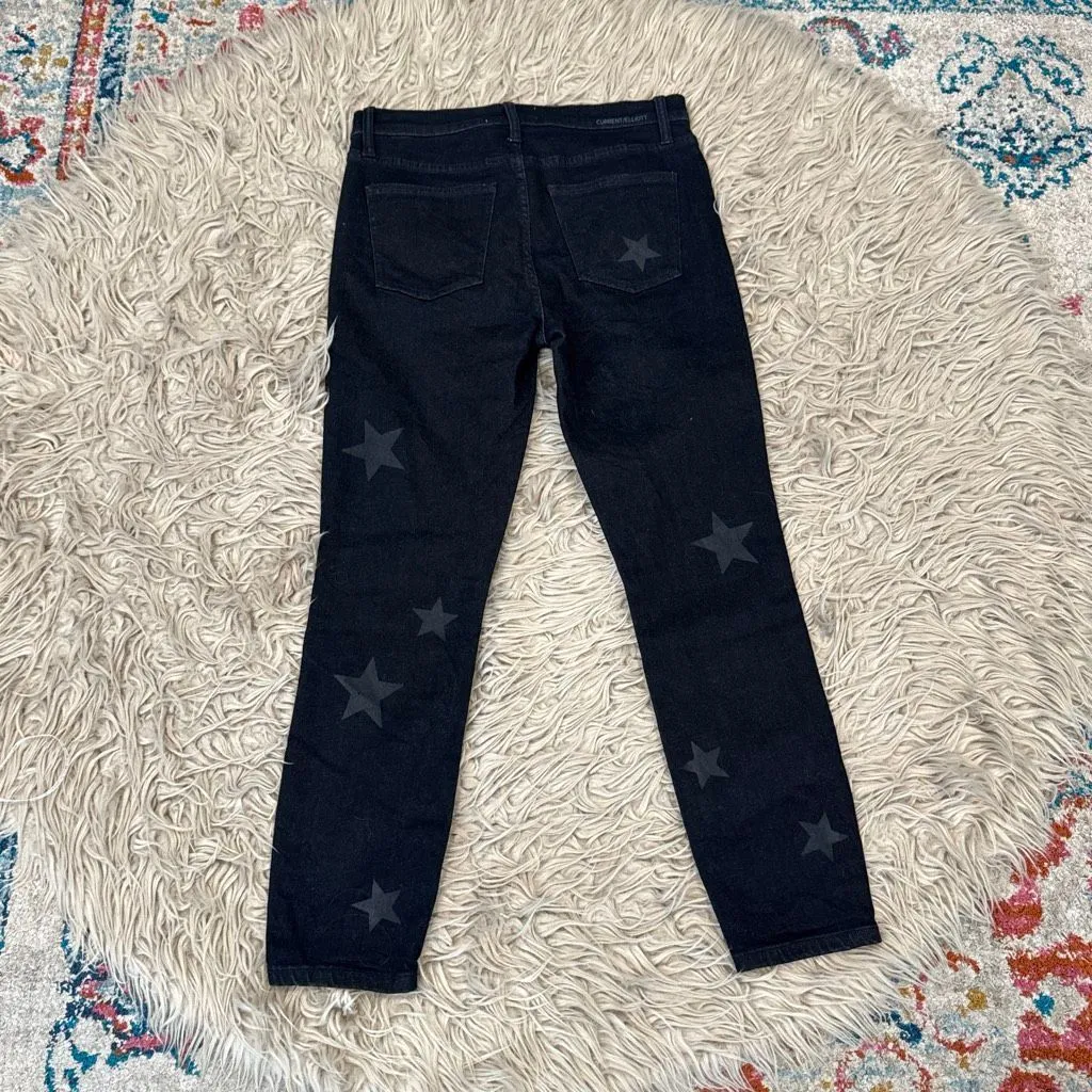 Current Elliott Star Print Black Jeans size 28 - Image 5