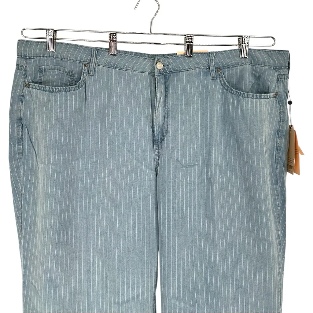 NYDJ Teresa Wide Leg Jeans size 18W Striped Light Blue Summerville Stripes NWT - Image 4