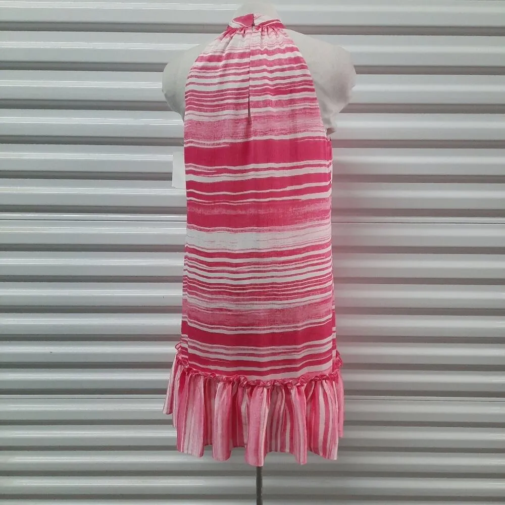 Trina Turk Zuri 2 Dress Women's Small Pink White Stripe Sleeveless Mini - Image 4