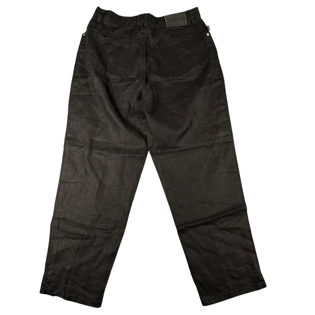 Vtg Lauren Jeans Co Womens 10P‎ Black Linen Pants Machine Washable Crops Ankle - Image 6