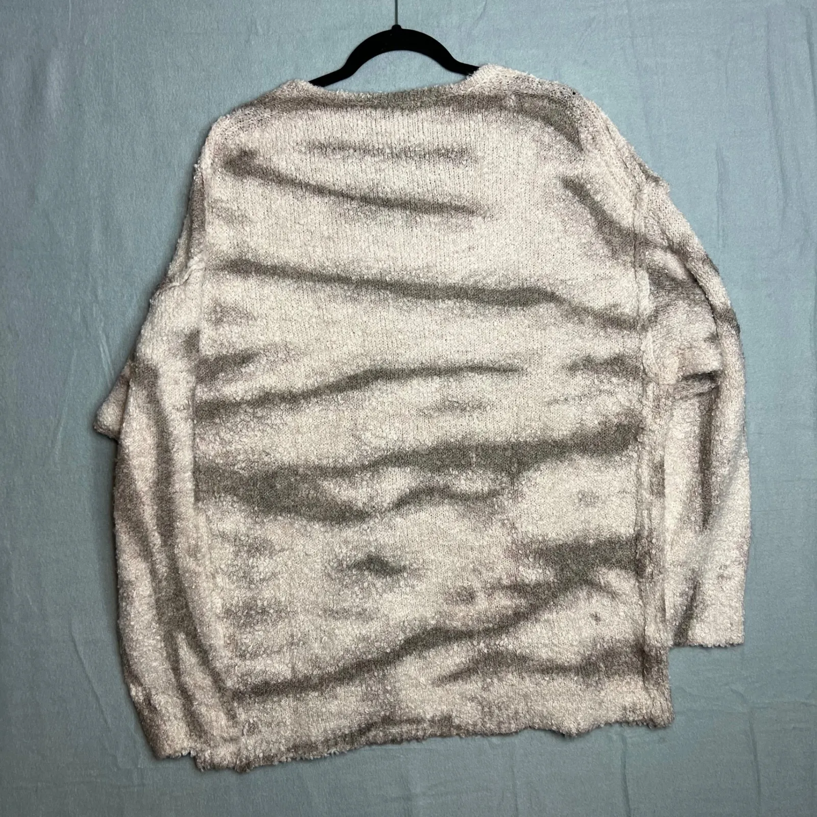 FP Movement Fuzzy Striped V Neck Sweater Oversized Size M Cozy Casual Relaxed Gray Size M - Image 6