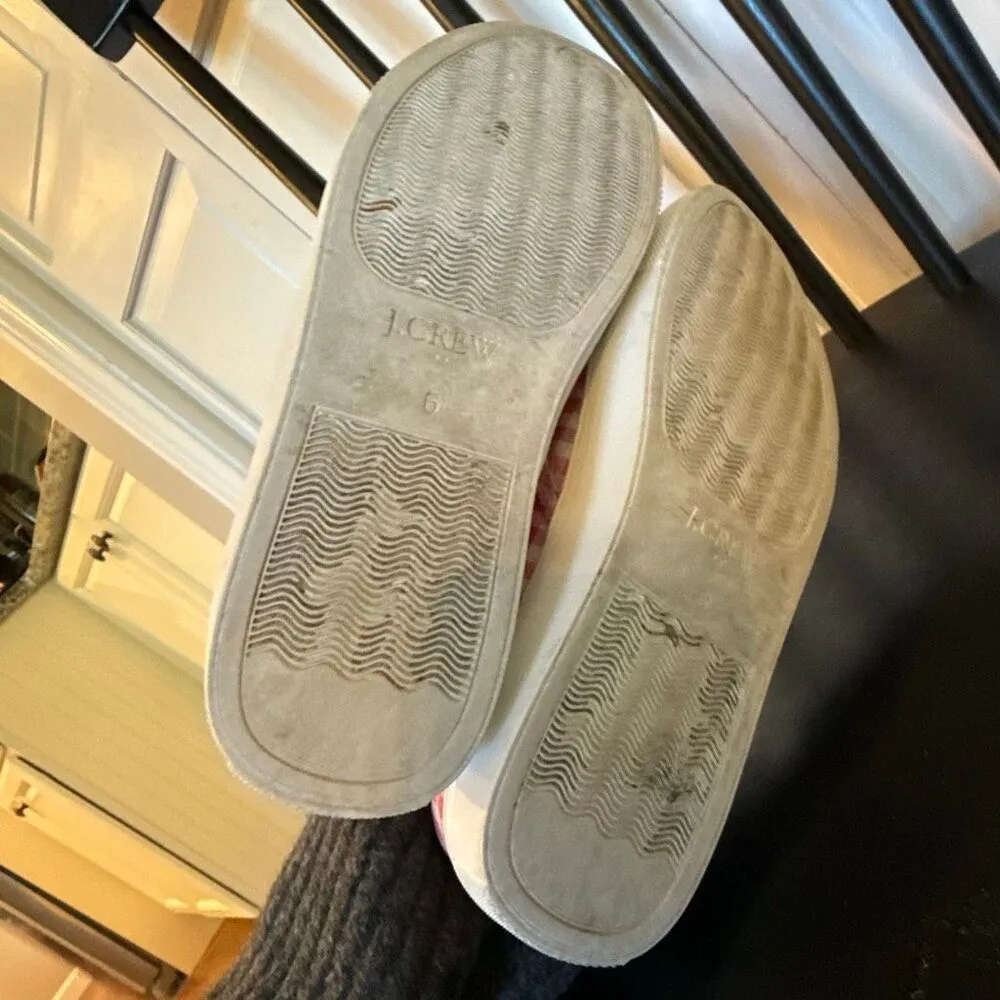 J.Crew pink gingham canvas slip on sneakers 6 Pink - Image 6