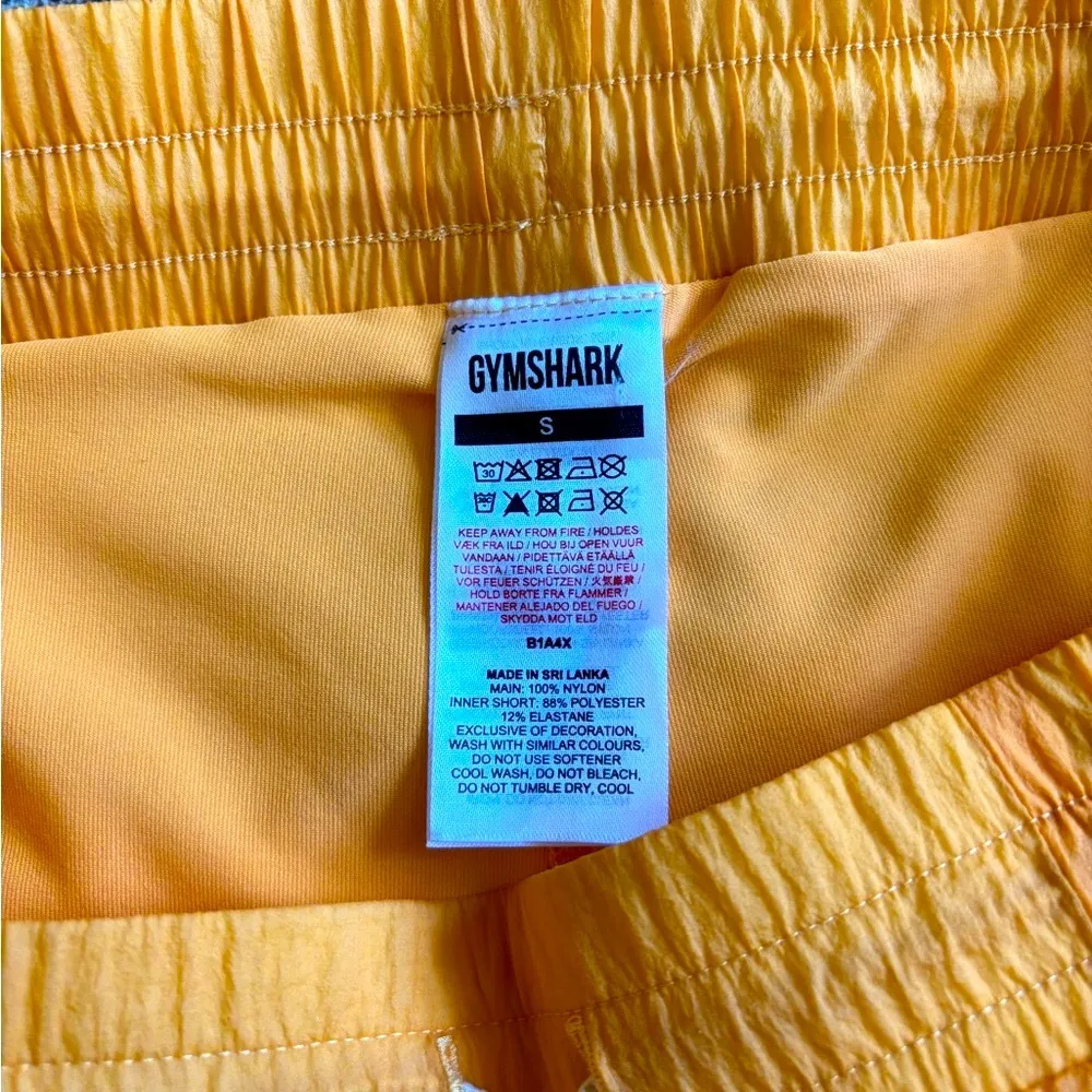 Gymshark PULSE 2 IN 1 SHORTS Orange and White Size Small - Image 7