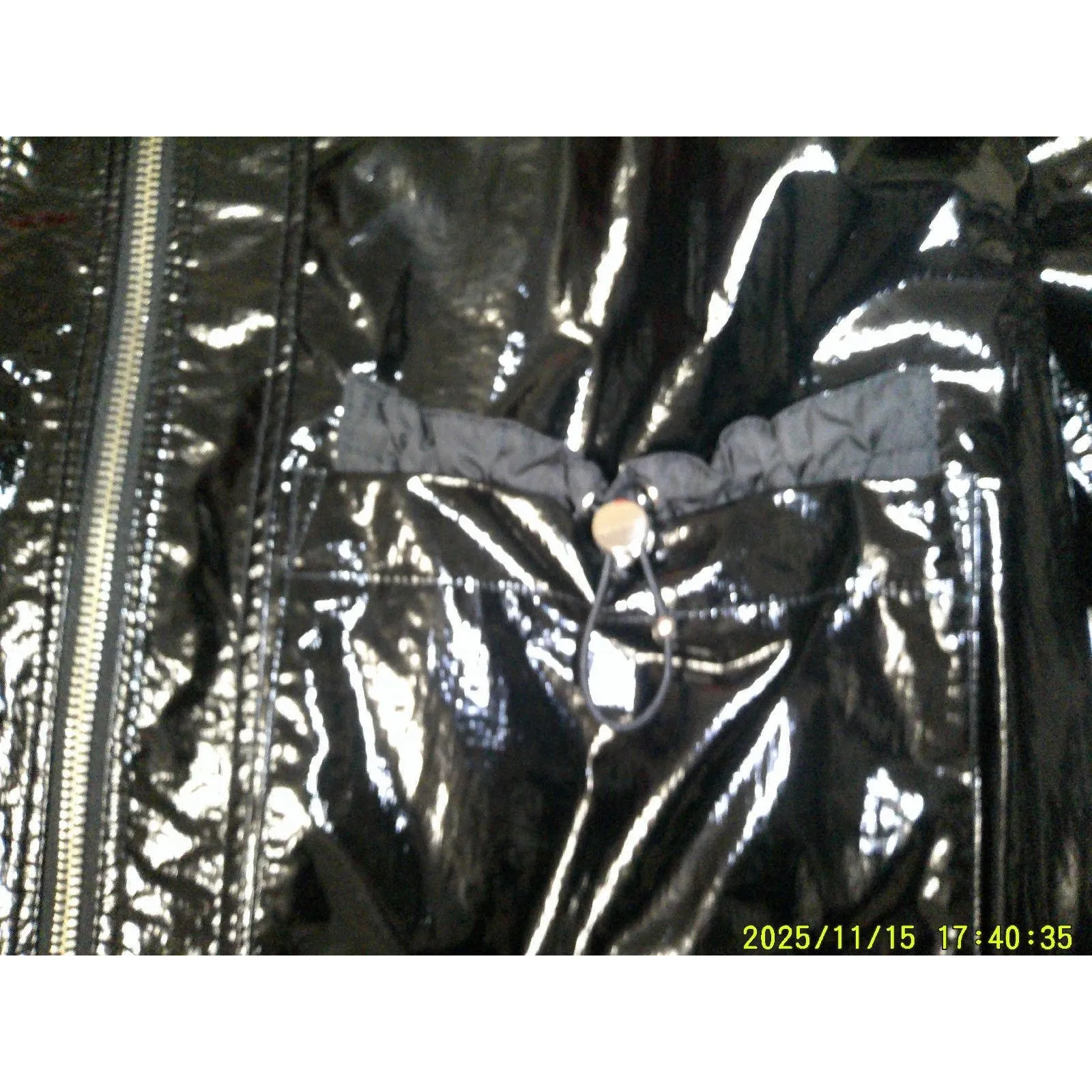 New NWT $595 Jane Post Double Jacket Light Slicker Coat Quilted Removable XS Bla Black - Image 7