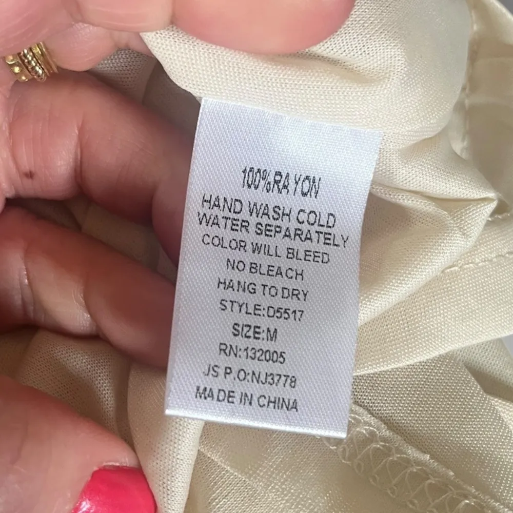 ENTRO Long Sleeve Pink Beige Gray Floral Baby Doll Dress Medium | NWT - Image 7