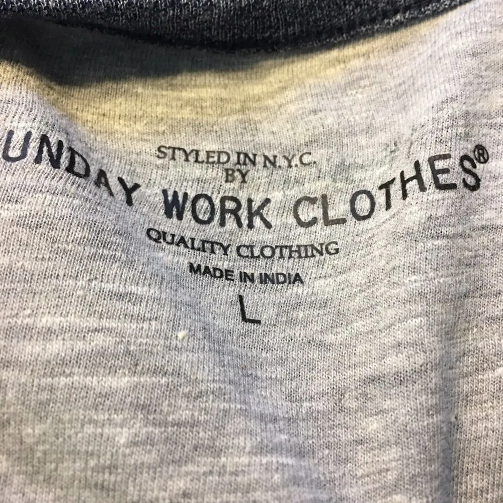 Womens Baseball Shirt Sunday Work Clothes L Gray Blue New With Tags u Size L - Image 6