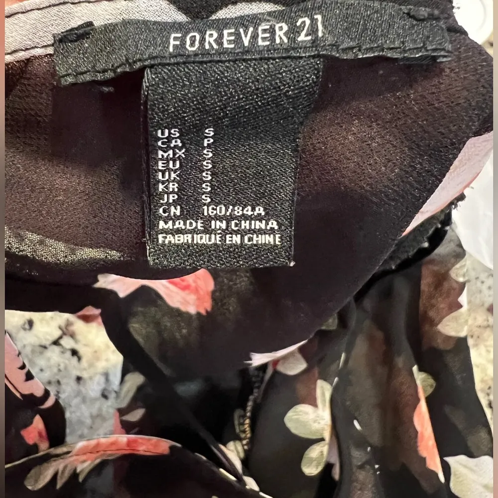 Forever 21 woman’s size small black sheer long sleeve top - Image 2