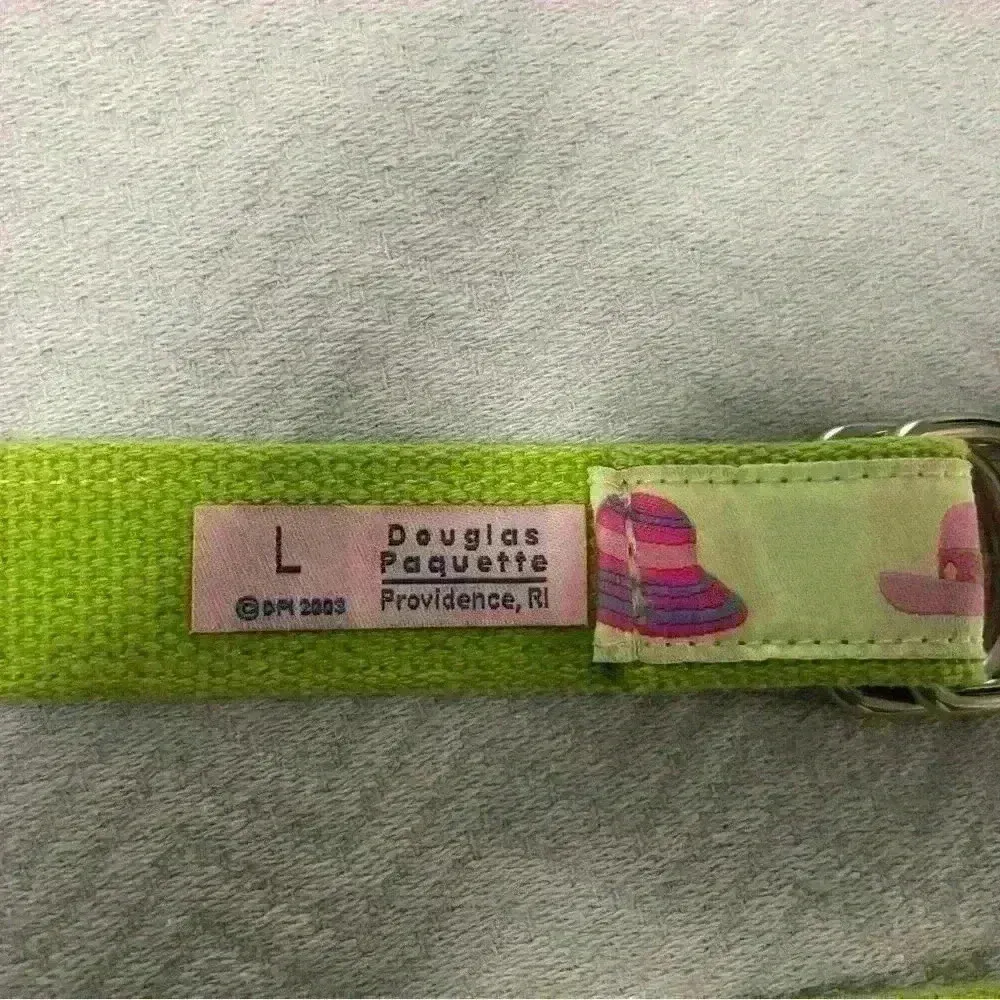 Vintage Preppy Lady Hats D Ring Ribbon Belt LG Douglas Paquette Providen Green - Image 3