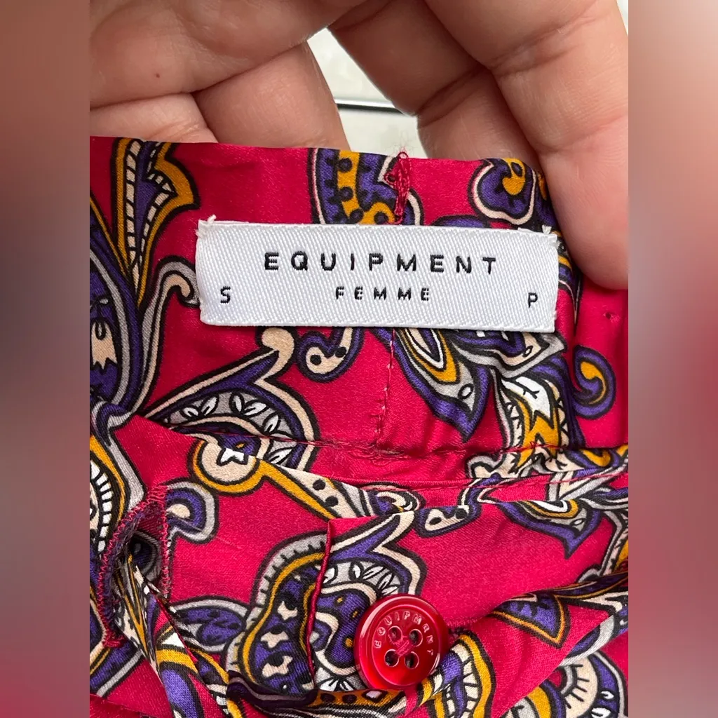 Equipment flowing paisley silk pants size small - Image 5