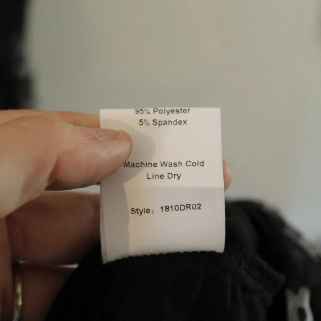 Choosy Black & White Floral Daisy Ruched Open Midrift Cutout Dress Size XS - Image 8