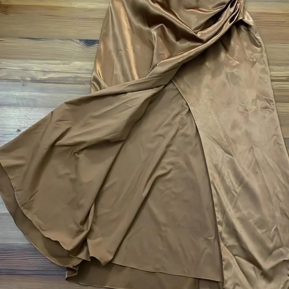 Birdy Grey Shiny Satin Rust Evening Gown Dress Womens Size XXL Bridesmaid - Image 5